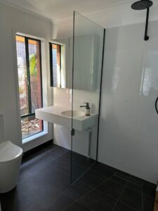 Accessible bathroom with accessible shower cubicle