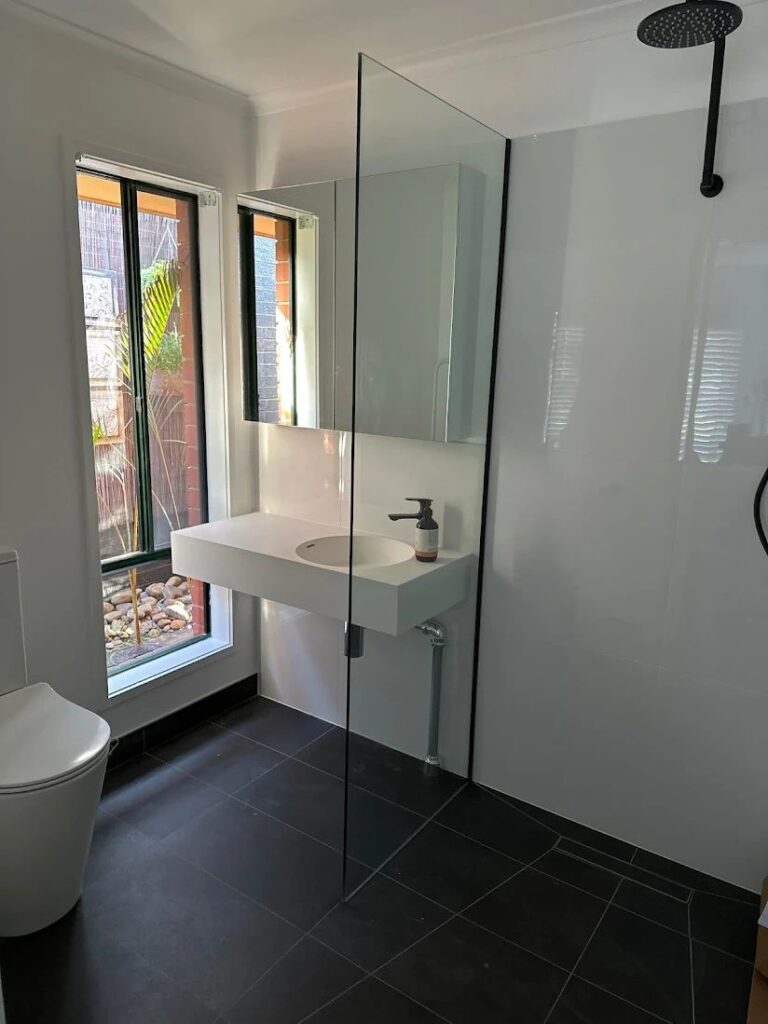 Accessible bathroom with accessible shower cubicle