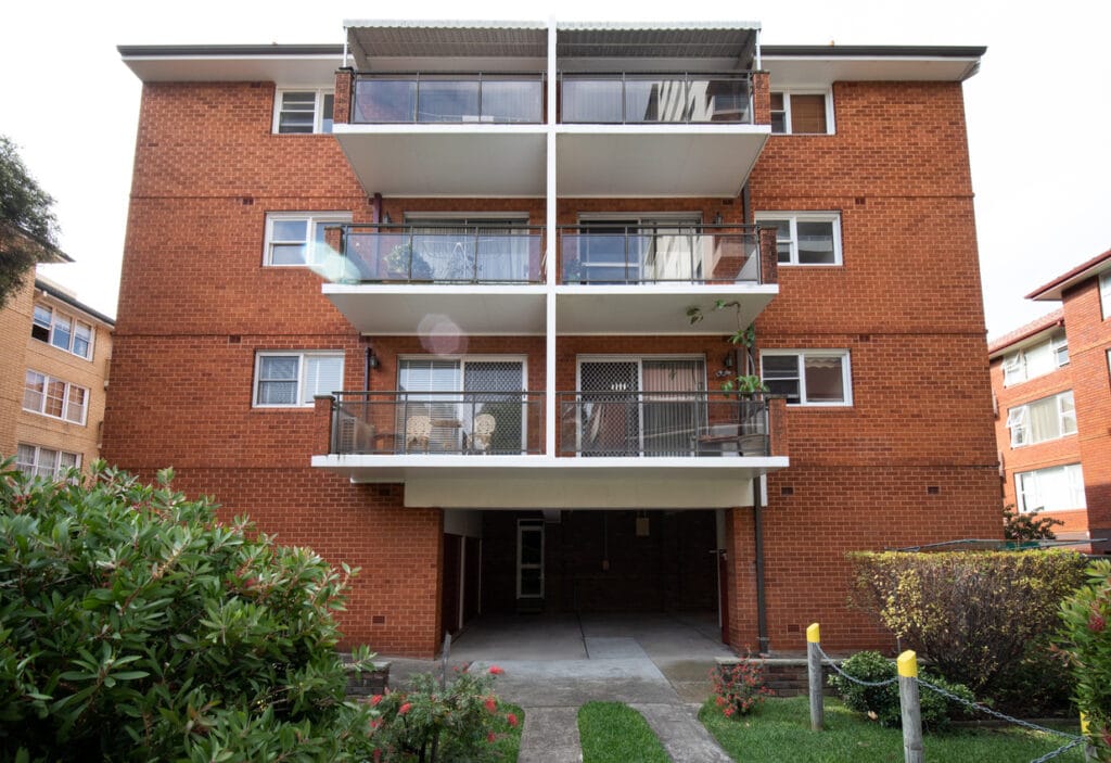 Older brick apartment building in inner suburb